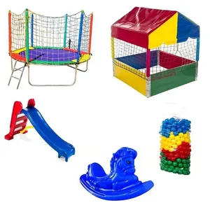 Kit de Brinquedos Pula 2,30m Piscina 1,00m com 500 Unidades Coloridas Escorregador Médio Gangorra 1 Lugar Rotoplay Kit de Brinquedos Pula 2,30m Piscina 1,00m Escorregador Médio Gangorra 1 Lugar Rotoplay Brinquedos