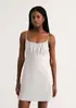 Vestido Curto Com Franzido No Busto - Off white XG