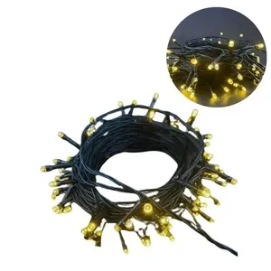 Pisca-pisca Natalino Global 100 LEDS Branco Quente 8 Funções Fio Verde 10 Metros (MP)