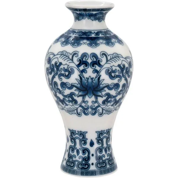 Vaso 14x8x8cm Cerâmica Azul