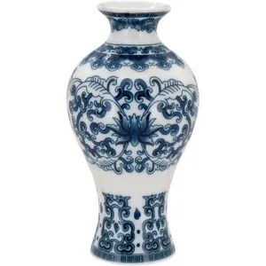 Vaso 14x8x8cm Cerâmica Azul