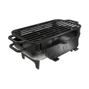 Churrasqueira de Ferro Fundido Stylus Grelha Parrilla Uruguaia 55cm Dois Níveis Libaneza Churrasqueira Ferro Fundido Stylus Parrilla Uruguaia 55cm Libaneza