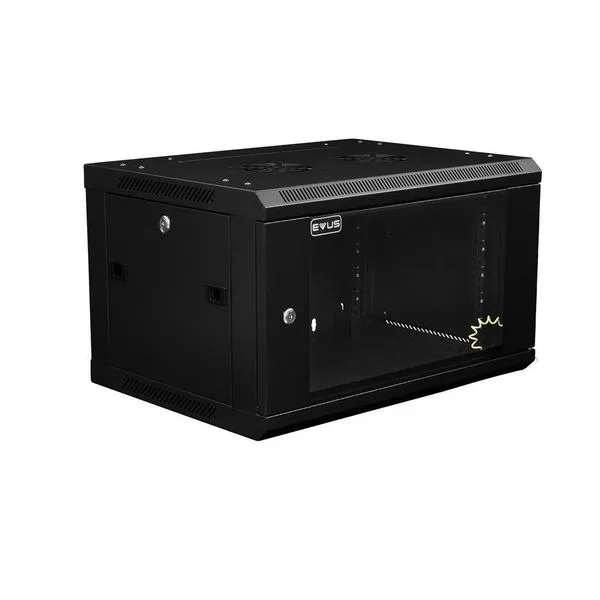 Rack de Parede 19 6U Mini EV-DW6406 com Porta de Vidro Temperado e Fechadura Evus Rack de Parede 19 6U Mini EV-DW6406 com Porta de Vidro Temperado Evus