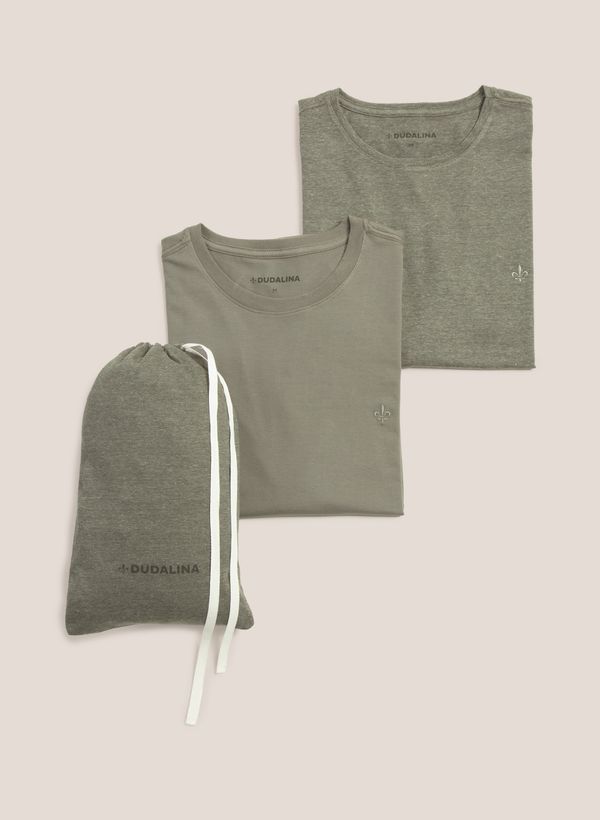 Kit Camisetas Lisa e Listrada Dudalina Masculina XGG