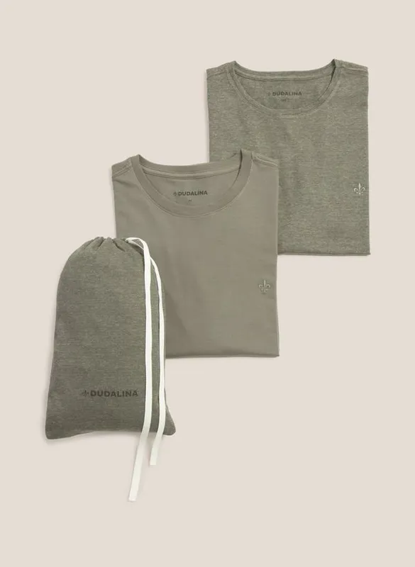 Kit Camisetas Lisa e Listrada Dudalina Masculina M