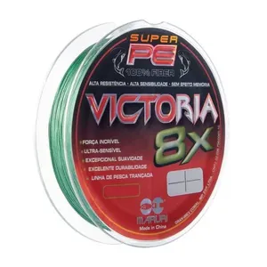 Linha de Pesca Multifilamento Victoria 8X para Esportiva com 0,20MM 24LBS 150M 100% PE Verde Maruri Fishing Linha de Pesca Multifilamento Victoria 8X 0,20MM 24LBS 150M Alta Resistência Verde Maruri Fishing