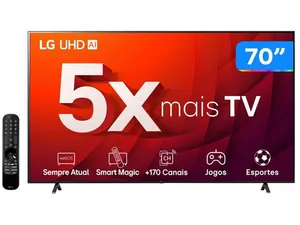 Smart TV 70” 4K UHD LED LG 70UR8750 Wi-Fi Bluetooth Alexa 3 HDMI IA
