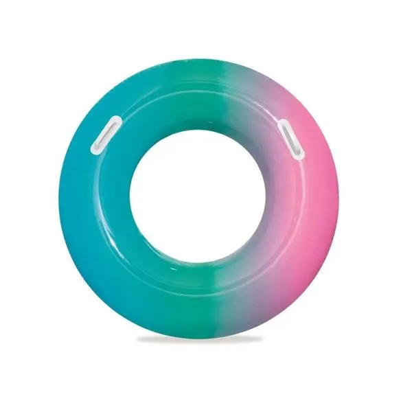 Boia Inflável Arco íris Azul/rosa Rosa