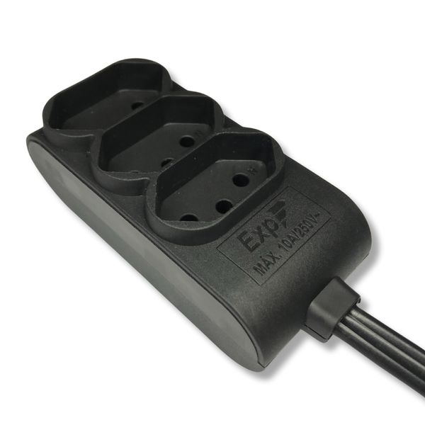 Mini Extensão 3 Tomadas 2P Terra 15Cm Branca Exp