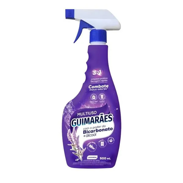 Multiuso Guimarães Lavanda com Bicarbonato e Álcool 500ml LIMPADOR MULTIUSO 500ML GUIMARAES C/BICA