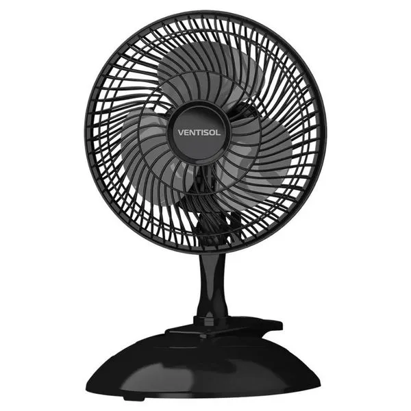 Mini Ventilador Portátil Ventisol 20CM Preto de Mesa Uso Doméstico 110V Mini Ventilador Portátil Ventisol 20CM Preto Uso Doméstico 110V