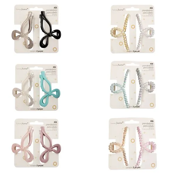 Kit 2 Prendedores de Cabelo Sortido 11x3,5x6cm LM4138 - honeyhome