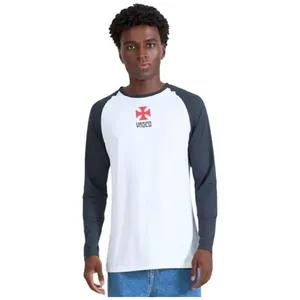 Camisa Masculina Vasco Braziline Plaga Manga Longa Proteção UV Branco M (MP)