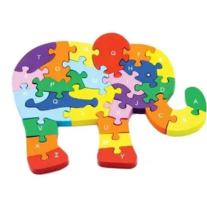 Quebra-cabeça de Madeira Elefante 26 Peças Educativo para Crianças Toy Mix Quebra-cabeça Madeira Elefante 26 Peças Educativo Toy Mix