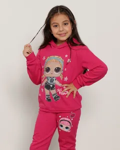 Blusão Moletom Infantil Capuz Boneca Lol Rosa Escuro 6