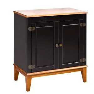 Buffet com 2 Portas - Amêndoa/Preto