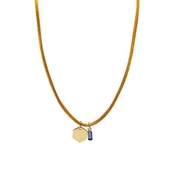 Colar Penta Dourado Amarelo Ajustável