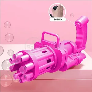 Máquina Elétrica Brinquedo Tiktok Lança Bolhas Sabão Mágica com 8 Saídas e Frasco de Mistura Rosa Smart Bracelet Brinquedo de Bolhas Máquina Elétrica Tiktok com 8 Saídas e Frasco de Mistura Rosa Smart Bracelet