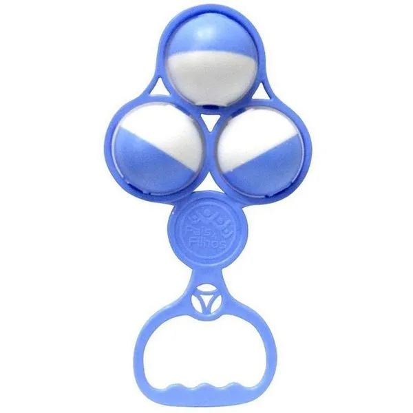 Mordedor e Chocalho Bolas Azuis 2 em 1 Bebês Azul Pais & Filhos