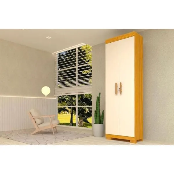 Armário Multiuso Sala Iris 2 Portas C- Chave Nature-off White - Acp