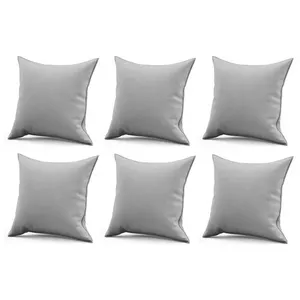 Kit 06 Almofadas Decorativa Quadrada Lih 45x45cm Cheia Com Enchimento Sintético Cinza