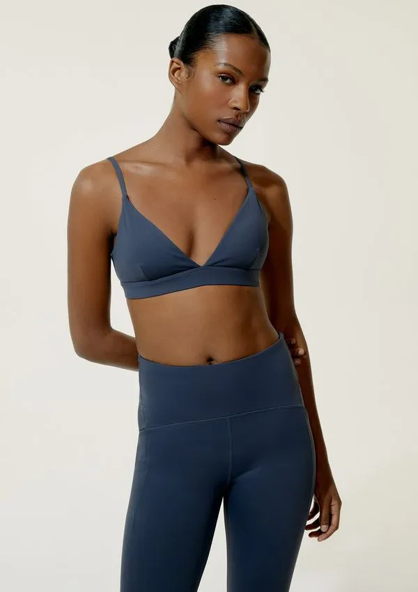 Top Esportivo Decote V - Azul P