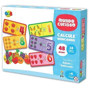 Brinquedo Educativo Calcule Brincando 48 Peças Soma Subtração Raciocínio Lógico GGB Plast Brinquedo Educativo Calcule Brincando 48 Peças Raciocínio GGB Plast