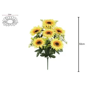 Buquê Artificial Girassol Florarte Amarelo X10 52cm (MP)