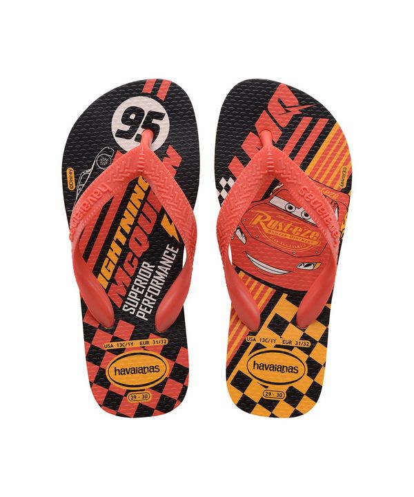 chinelo havaianas cars laranja médio 33-34