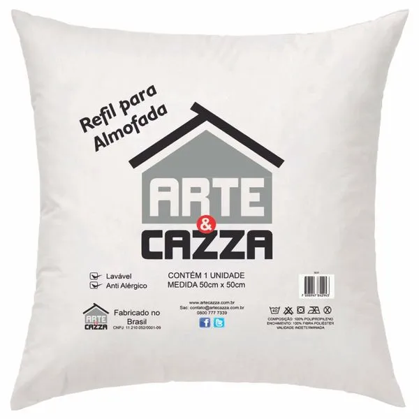 Refil Almofada Fibra de Poliéster 50x50cm AC5007/ PY5007 - Arte & Cazza