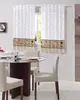 Cortina Para Cozinha Bella Janela 220cm x 120cm Estampada Bege UN