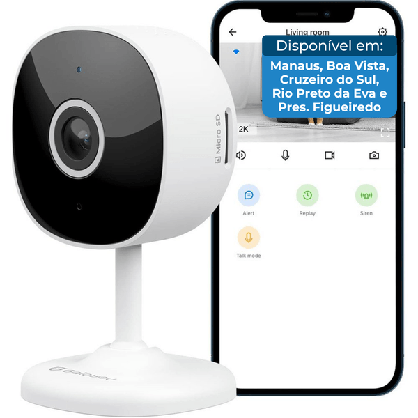 Câmera De Segurança Galayou G7 2K Wi-Fi Branco A-BI