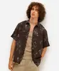 camisa masculina texturizada estampada marrom P