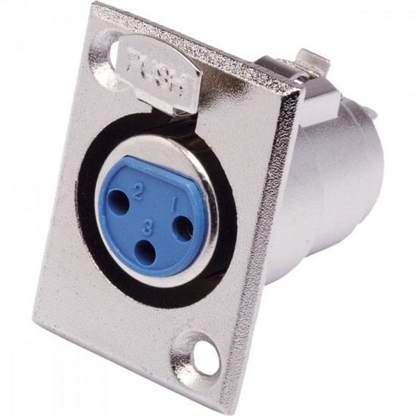 Conector Cannon Xlr Fêmea Painel Jccn0010 Níquel Storm - Pct - 5 [f002]
