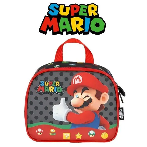 Lancheira Termica Infantil Mario Joinha Preto Luxcel