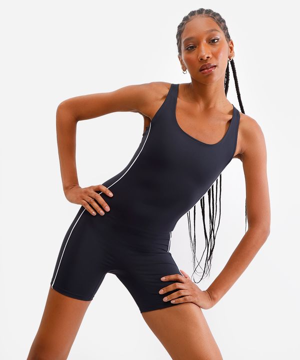 macaquinho feminino esportivo com alças preto G