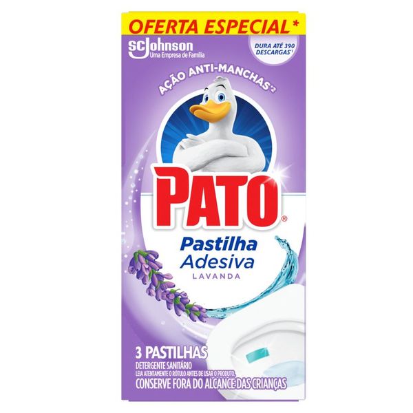 Detergente Sanitário Pastilha Adesiva Lavanda Pato 3 Unidades Oferta Especial