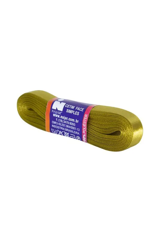 Fita de Cetim Nº03 15mm Peça com 10m Dourado