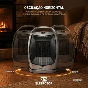 Aquecedor Cerâmico Ambiente CZ 1500W 4 Níveis de Temperatura Até 30m2 Cinza Top 110V Aquecedor Cerâmico CZ 1500W Até 30m2 4 Níveis Cinza Top 110V