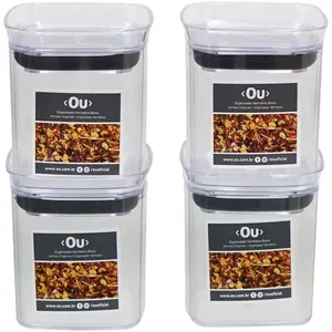 Kit Potes Herméticos Martiplast 4 Peças Ou Organizador Block 150ml Natural - OB800