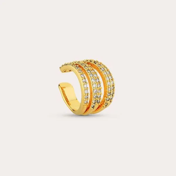 Piercing De Encaixe Dourado Com Zircônias Milliá Design