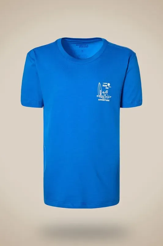 Camiseta Mini Estampa Surf And Adventure Azul Royal - 18
