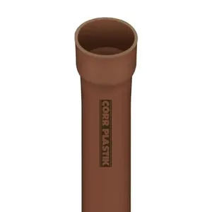 Tubo Soldável 60mm para Sistemas Hidráulicos de Alta Durabilidade Marrom Corr Plastik Tubo Soldável 60mm para Esgoto e Drenagem Marrom Corr Plastik