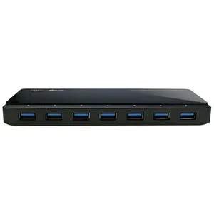 Hub USB TP-Link UH720 7 Portas USB 3.0 5 Gbps Proteção Contra Surtos e 2 Portas de Carregamento 2.4A Preto Hub USB TP-Link UH720 7 Portas USB 3.0 5 Gbps Proteção Contra Surtos Preto