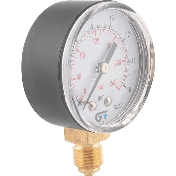 Manômetro Vertical 1/4" BSP 240PSI 50mm ABS 3820 016 - Genebre