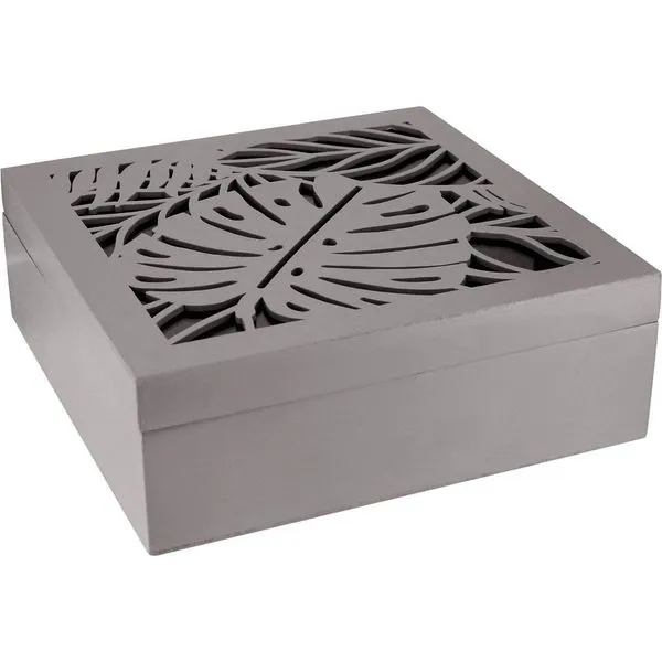 Surya Caixa Organizadora 7X20X20Cm Mdf Cinza