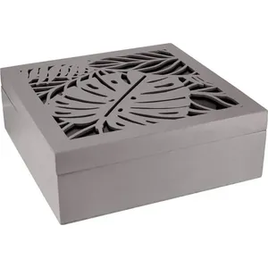 Surya Caixa Organizadora 7X20X20Cm Mdf Cinza