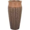 Vaso Decorativo Enfeite Casa Cerâmica 33x16x16cm Marrom