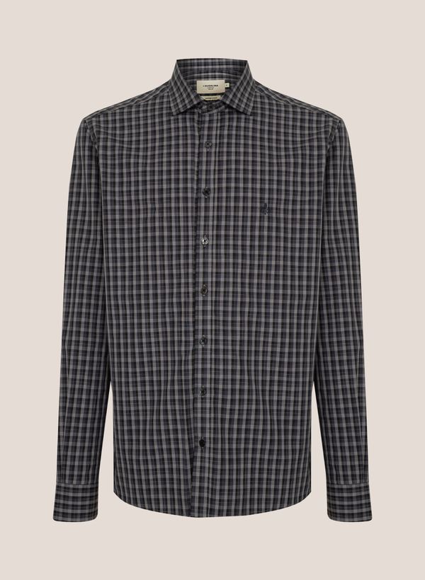 Camisa Slim Fit Xadrez Space Dyed Dudalina Masculina 2