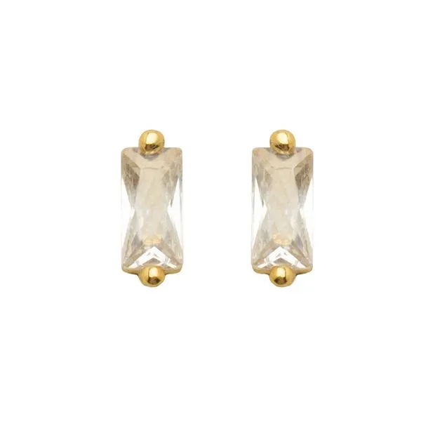 Brinco Maia de Prata 925 Dourado com Zircônia Branca Dourado Único
